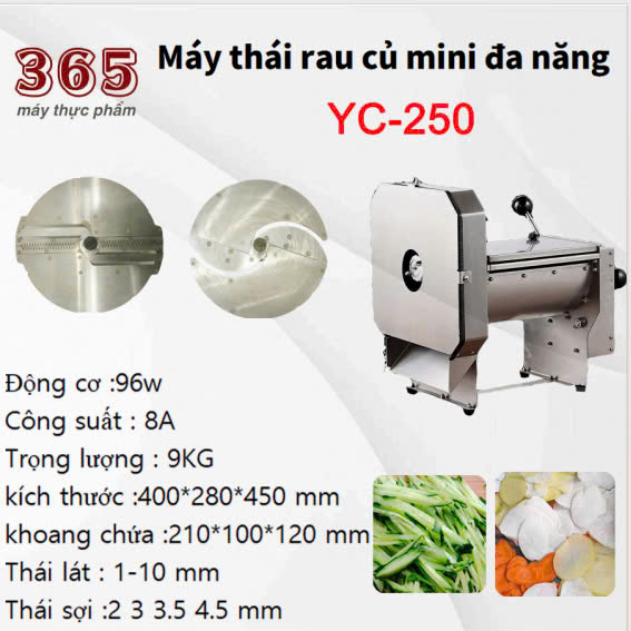 Hình ảnh cho thông số máy thái rau củ yc-250