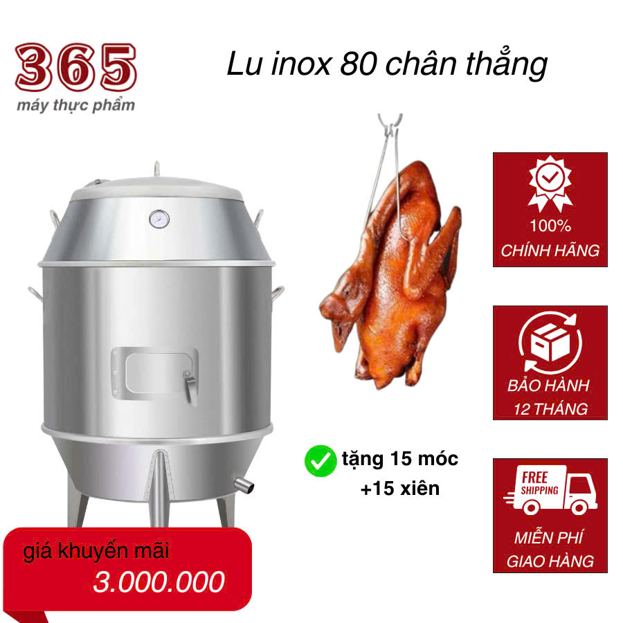 lu lò quay inox phi 80 chân thẳng