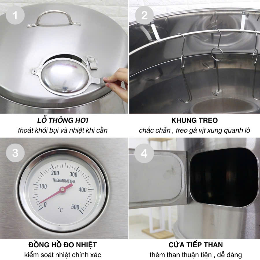 lu lò quay inox phi 80 chân thẳng thumbnail 1